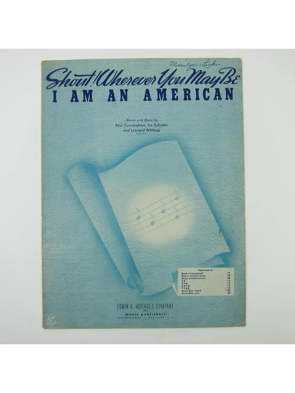 Sheet Music Shout! Wherever You May Be I Am An American Patriotic Vintage 1940